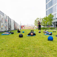 Free Saturday Morning Community Yoga at Boynton Yards, Somerville thumbnail
