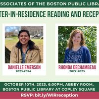 Associates of the BPL | Writer-in-Residence Welcome Reception and Reading thumbnail