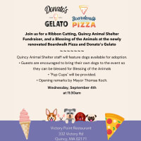 Boardwalk Pizza & Donato’s Gelato to Host Adoption Event to Help Quincy Animal Shelter Dogs Find Loving Homes thumbnail