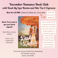November Romance Book Club (and author visit!) with Read My Lips Boston thumbnail