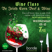 Be Irish: Corned Beef & Wine Class at Bonde Fine Wine Shop thumbnail
