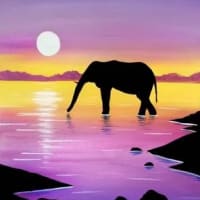 Kid Friendly Paint Day: Wading Elephant thumbnail