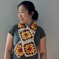 Fall Granny Square Scarf for Beginners thumbnail