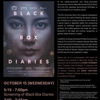 Film screening: Black Box Diaries with Journalist and Documentary filmmaker SHIORI ITO in person thumbnail