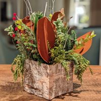 Holiday Centerpiece with Evergreen Foliage thumbnail