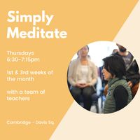 Simply Meditate - 1st and 3rd Thursdays @ 6:30pm thumbnail