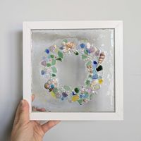Holiday Resin Sea Glass Wreath Frame thumbnail