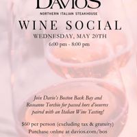 Wine Social at Davio's Back Bay - May 20th thumbnail