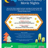 Girl Scout Family Movie Nights (Waltham) 7/21/2026 - The Princess and the Frog (2009) with campfire cooking thumbnail