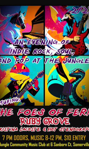 Thumbnail for Indie rock, soul and pop night- The Foes of Fern, Ruby Grove, Christina Lacoste, and Hot Stenographer