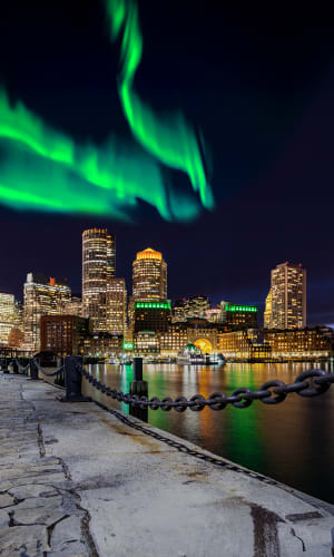 Thumbnail for Northern Lights Over Boston Due to 'Very Rare' Solar Storm