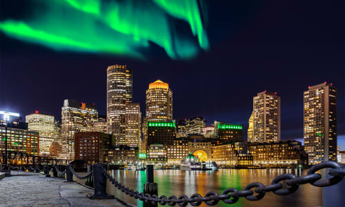 Thumbnail for Northern Lights Over Boston Due to 'Very Rare' Solar Storm