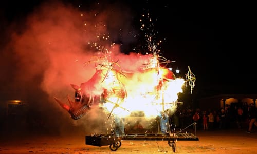 Thumbnail for Adela Goldbard "Invadieron por mar, respondemos con fuego. Un presagio" and Pyrotechnic Performance at City Hall Plaza