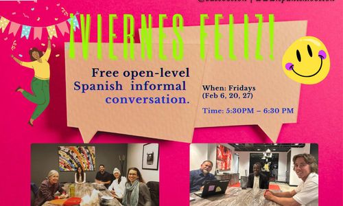 Thumbnail for ¡Viernes Felices!: free in-person Spanish convo practice