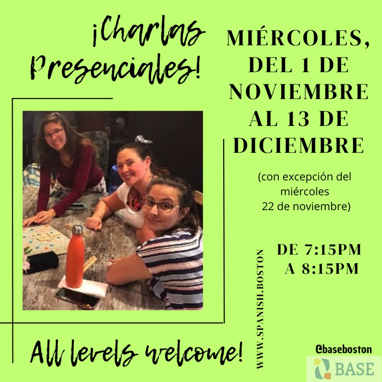 Charlas Presenciales!: free informal Spanish conversation