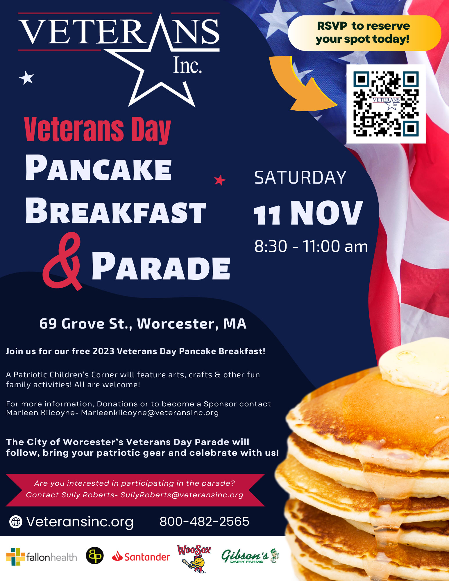 VETERANS DAY PANCAKE BREAKFAST & PARADE! [11/11/23]